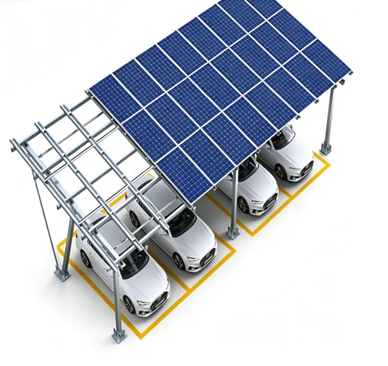 Aluminium W Tipe Solar Carport Mount